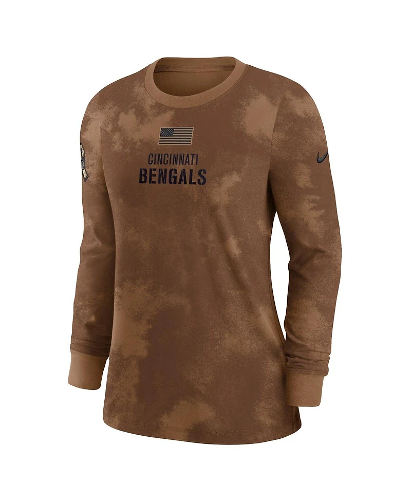 Nike Women's Brown Cincinnati Bengals Salute To Service Long Sleeve T-Shirt