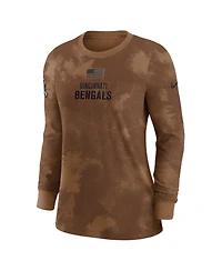 Nike Women's Brown Cincinnati Bengals Salute To Service Long Sleeve T-Shirt
