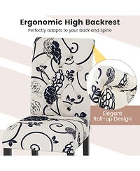 2 Pieces Tufted Dining Chair Set with Adjustable Anti-Slip Foot Pads