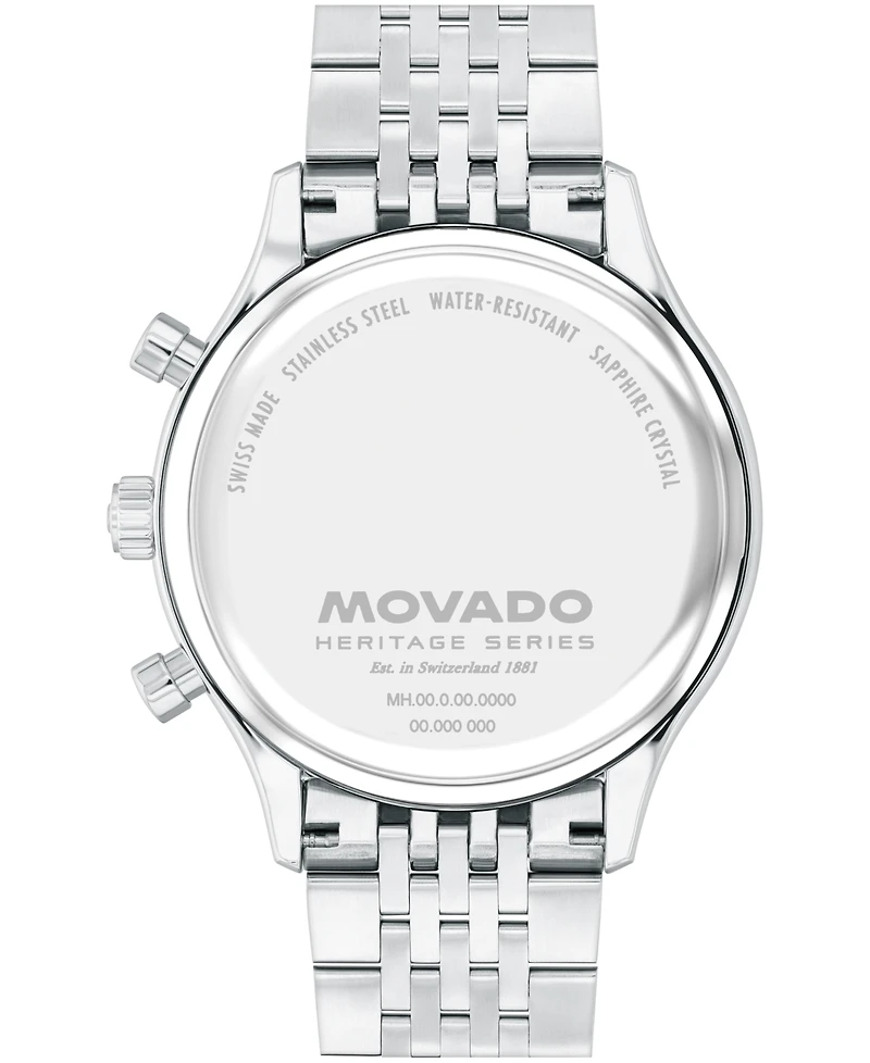 Movado Men's Calendoplan Swiss Quartz Chrono Stainless-Steel Watch, 43mm