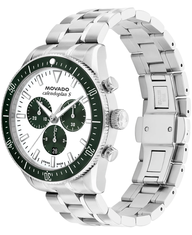 Movado Men's Calendoplan S Swiss Quartz Chrono Stainless-Steel Watch