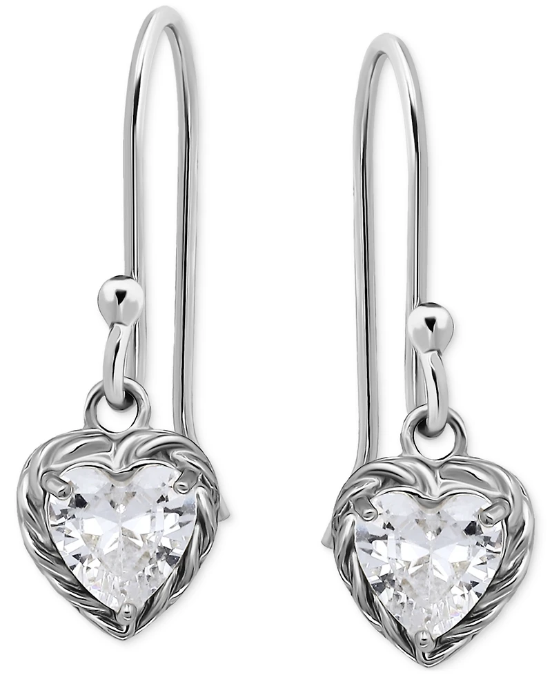 Giani Bernini Cubic Zirconia Heart Drop Earrings, Exclusively at Macy's