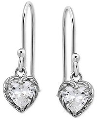 Giani Bernini Cubic Zirconia Heart Drop Earrings, Exclusively at Macy's
