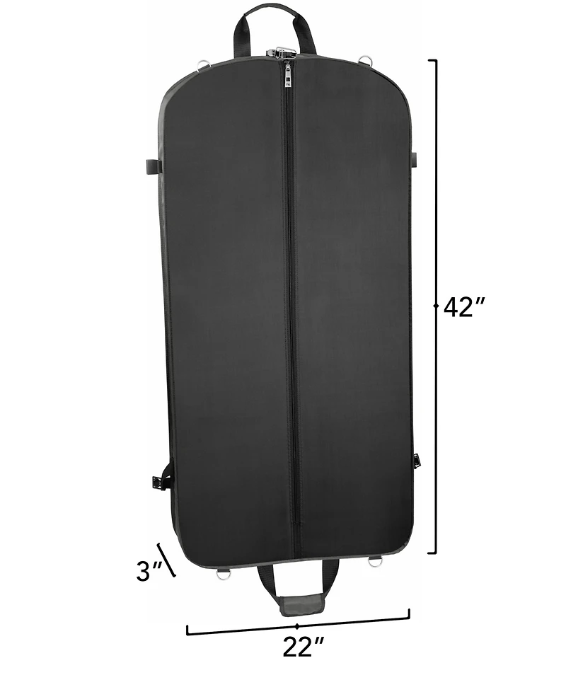 42" Premium Travel Garment Bag with Shoulder Strap and Pockets