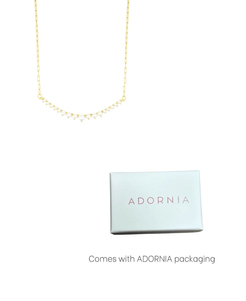Adornia Adjustable Cultivated Pearl Curved Bar Necklace