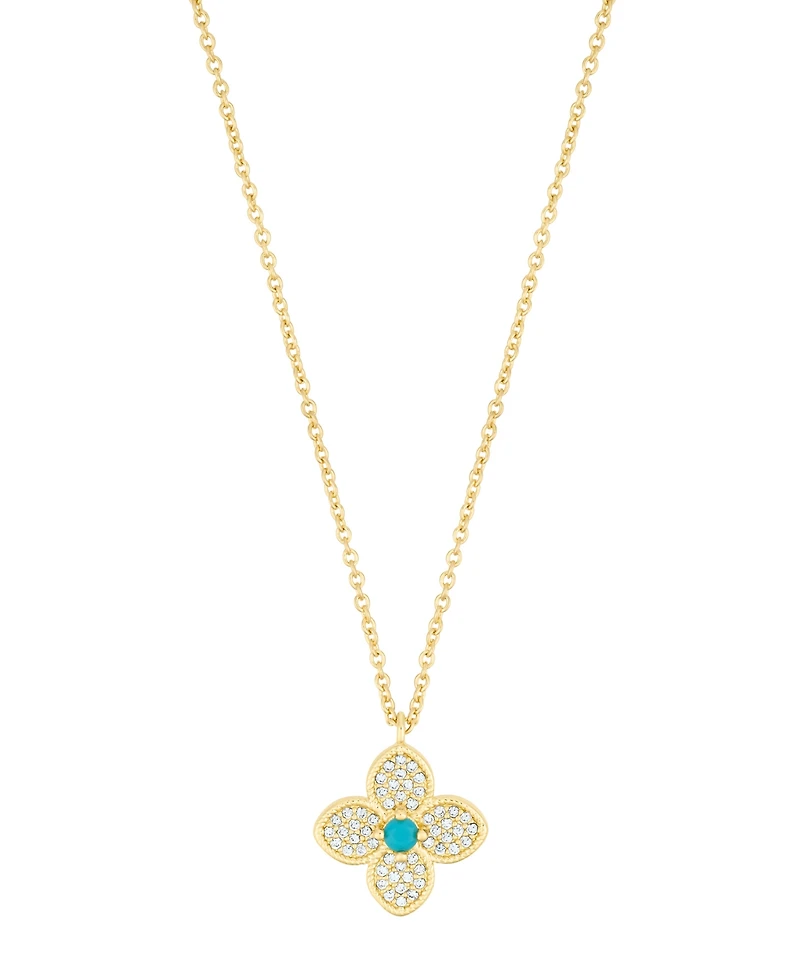 Adornia Adjustable Turquoise Flower Necklace