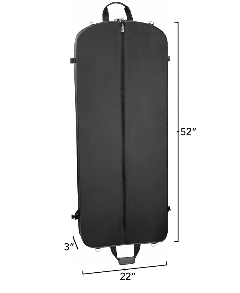 WallyBags 52" Premium Travel Garment Bag with Shoulder Strap and Two Large Pockets