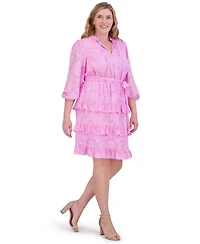 Eliza J Plus Size Tiered Fit & Flare Dress