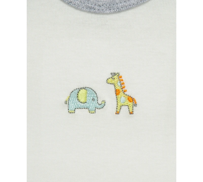 Little Me Baby Safari Short-Sleeve Cotton Bodysuits, Pack of 3