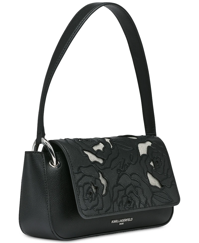 Karl Lagerfeld Paris Monet Embroidered Leather Shoulder
