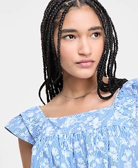 Liverpool Los Angeles Women's Cotton Square-Neck Blouse