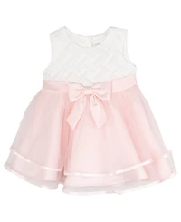 Rare Editions Baby Girl Two-Tone Basket Weave Social Dress