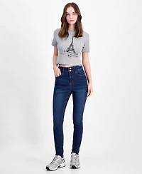Dollhouse Curvy Double Button High Rise Skinny Jeans