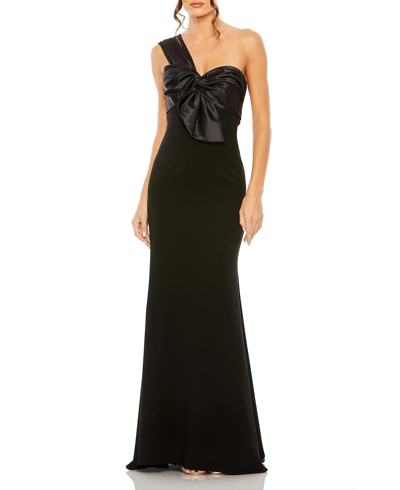 Mac Duggal Women's One Shoulder Draped Trumpet Gown