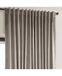 Half Price Drapes Library Taupe Extra Wide Signature Plush Velvet Hotel Blackout Curtain