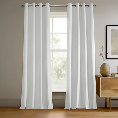 Half Price Drapes Primary White Grommet Signature Velvet Blackout Curtain