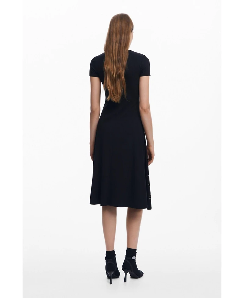 Desigual Women's Midi dress with floral silhouettes
