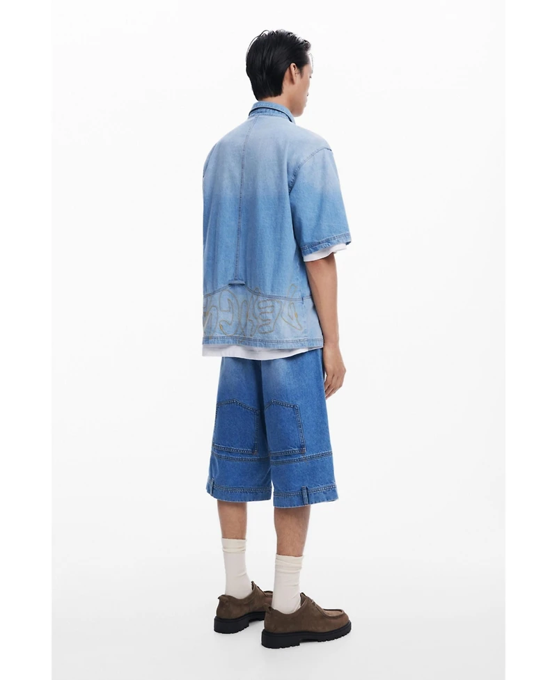 Desigual Men's Denim shirt with stitching
