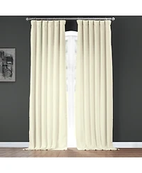 Half Price Drapes Gravity Ivory Italian Faux Linen Room Darkening Curtain