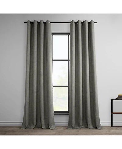 Half Price Drapes Grommet Textured Faux Linen Room Darkening Curtain
