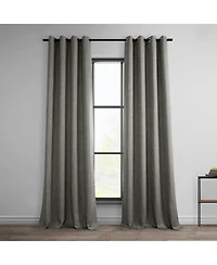 Half Price Drapes Grommet Textured Faux Linen Room Darkening Curtain
