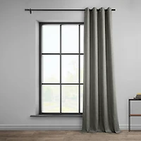 Half Price Drapes Grommet Textured Faux Linen Room Darkening Curtain