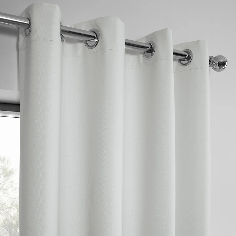 Half Price Drapes Off White Grommet Performance Linen Hotel Blackout Curtain