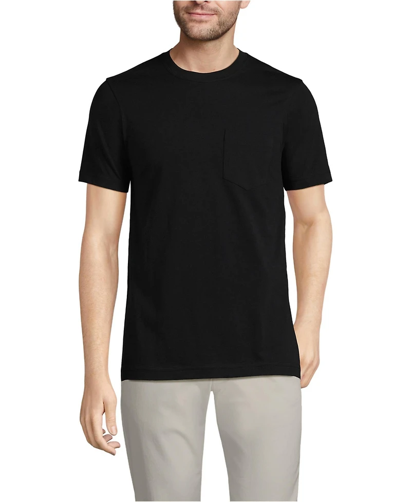 Lands' End Men's Short Sleeve Cotton Supima Tee With Pocket