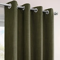 Half Price Drapes Grommet Textured Faux Linen Room Darkening Curtain