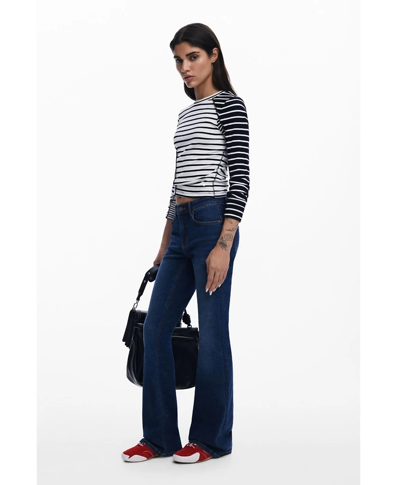 Desigual Women's Asymmetric striped T-shirt
