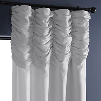 Half Price Drapes Ice Ruched Vintage Textured Faux Dupioni Silk Curtain