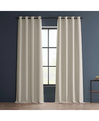 Half Price Drapes Grommet Textured Faux Linen Room Darkening Curtain