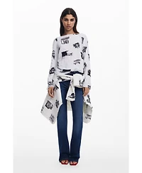Desigual Women's Textured blouse with bows