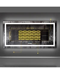 Luvodi 47 x 23 In Large Bluetooth Led Bathroom Mirror Smart Wall Vanity Mirror Anti-Fog