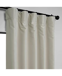 Half Price Drapes Mist Grey Vintage Textured Faux Dupioni Silk Blackout Curtain