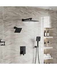 Mondawe 3-Function Dual Shower Head Pressure-balanced Shower System with 4 Sprays Handheld