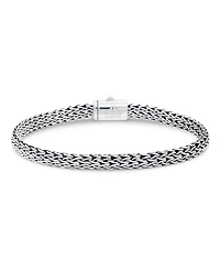 Black Spinel & Sterling Silver Dragon Bone Oval 5mm Chain Bracelet