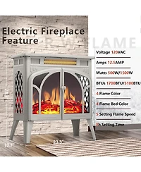 Kismile Electric Firplace Heater, Infrared Heaters with Remote Control and 3D Flame Effect and Heating Mode, Overheating Safe