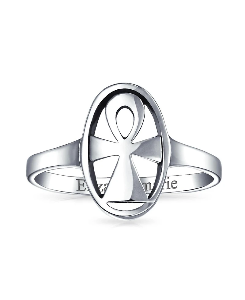 Bling Jewelry Eternal Key Of Life Ankh Cross Silver Ring Sterling Signet