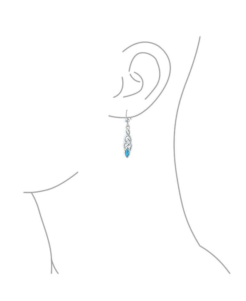 Bling Jewelry Bff Celtic Irish Love Knot Bezel Set Cubic Zirconia Fish Hook Dangle Earrings .925 Sterling Silver