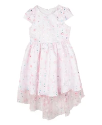 Rare Editions Toddler and Little Girls Floral Mesh with Embroidered Sequin Social Dress