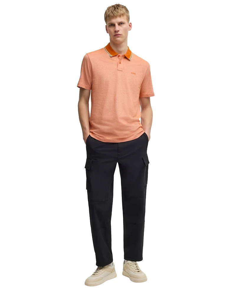 Boss by Hugo Men's Oxford-Pique Cotton Relaxed-Fit Polo Shirt