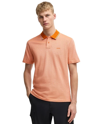 Boss by Hugo Men's Oxford-Pique Cotton Relaxed-Fit Polo Shirt