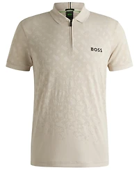 Boss by Hugo Men's Monogram Jacquard Quick-Dry Polo Shirt
