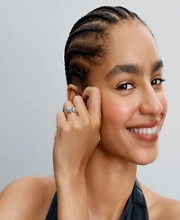 Pandora Sterling Silver Sparkling Halo Hearts Ring