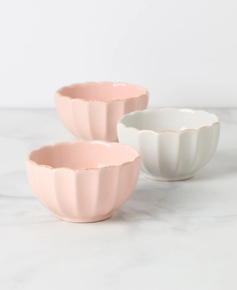 Lenox French Perle Scallop Mini Bowls, Set of 3