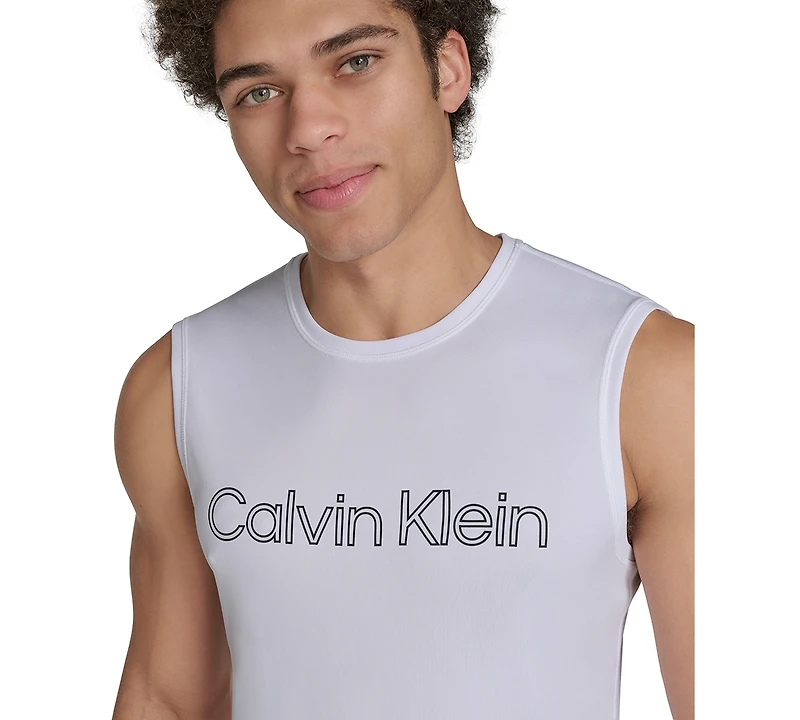 Calvin Klein Men's Logo Sleeveless Swim Rash Guard