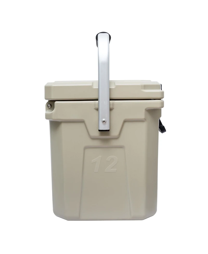 Camp-zero 12 | 12.6 Qt. Premium Cooler with Molded-in Cup Holders and Folding Aluminum Handle Sage