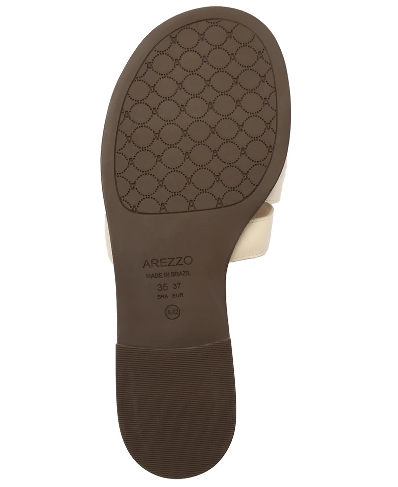 Arezzo Women's Hanna Round Toe Flat Sandals