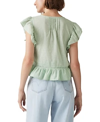 Levi's Women's Aniston Cotton Ruffled Flutter-Sleeve Blouse